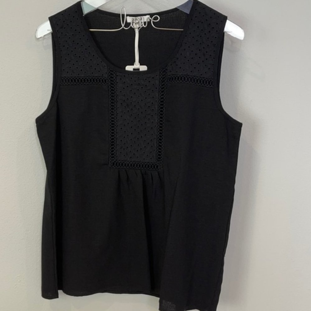 nwt Pleione Black Sleeveless Blouse